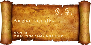 Vargha Hajnalka névjegykártya